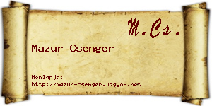 Mazur Csenger névjegykártya